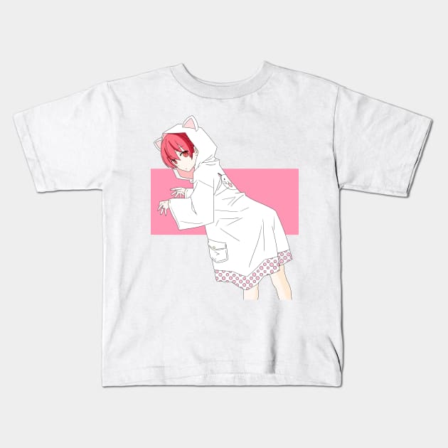 tsukasa chan in a rain coat Kids T-Shirt by Senpaih